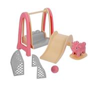 Beaupretty Columpio y Tobogán de Juguete en Miniatura para Casa de Muñecas, Accesorio de Decoración en Abs y Metal, Set Compacto para Escenas Creativas, Adecuado para Decoración de Mini