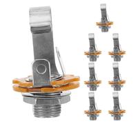 Beaupretty Conector de Entrada Hembra Mono de 6,35 Mm para Panel, 8 Piezas, Acero Inoxidable, Zócalo de Montaje para Micrófono E Instrumentos de Cuerda, Uso Profesional y Doméstico
