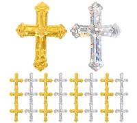 Beaupretty Confeti de Papel Metálico para Mesa en Forma de Cruz, 2 Bolsas Dorado y Plata para Decoración de Iglesia, Comunión, Bautizo y Bodas, Adornos Religiosos Brillantes para Fiestas