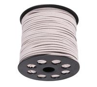 Beaupretty Cordón de Piel Sintética de 90m para Hacer Pulseras y Collares, Cuerda Práctica de Gamuza Plata, Adecuado para Manualidades y Decoración de Ropa