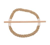 Beaupretty Correa de Fijación para Cortinas de Yute Bastón de Madera 30 Cm y Aro Interior 22 Cm, Abrazadera Práctica y Flexible para Sujeción de Cortinas en Hogar y Hotel