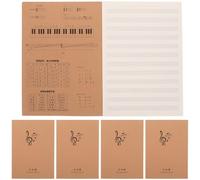 Beaupretty Cuaderno de Partituras en Blanco 16 Hojas Tamaño A5 10 Cuadernos de Pentagramas de Papel Kraft para Práctica Musical Composición Creativa Portátil para Guitarra y Piano