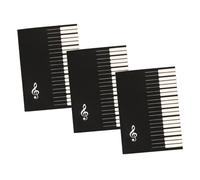 Beaupretty Cuaderno de Pentagramas para Piano y Guitarra Negro, 3 Piezas Páginas para Arrancar y Reutilizable, Adecuado para Práctica Musical al Aire Libre
