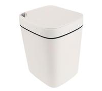 Beaupretty Cubos de Basura Inteligentes Sensor Automático de Movimiento para Baño y Aseo, Capacidad 12l, Diseño Delgado y Material Plástico Blanco, Ahorro de Espacio