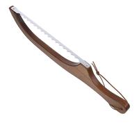 Beaupretty Cuchillo para Pan Dentado de Madera de Acacia, Mango Ergonómico, Cuchillo de Acero Inoxidable para Rebanar Pan Casero, Incluye Funda y Destornillador, Utensilio de Cocina