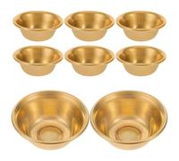 Beaupretty Cuenco de Cobre Dorado para Ofrendas Budistas, Juego de 8 Piezas, Resistente Oxidación y Diseño Elegante para Altares en Casa o Peregrinaciones