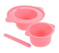 Beaupretty Cuenco de Silicona para Mezclar Mascarillas y Derretir Cera 400 Ml Grande Resistente al Calor Color Rosa con Raspador para Depilación y Suministros de Spa Uso Casero Profesional