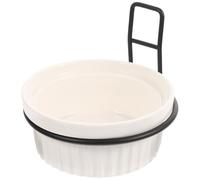 Beaupretty Cuenco para Gatos de Cerámica Resistente al Desgaste Soporte Colgante Ajustable, 2 Piezas Color Claro Diseño de Huella, Comedero Práctico para Cachorros y Mascotas Pequeño,