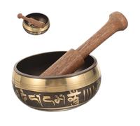 Beaupretty Cuenco Tibetano de Meditación y Yoga 8 Cm con Palo de Madera 2 Cm, Cuencos Cantores para Terapia de Sonido y Relajación, Accesorios para Mindfulness y Bienestar, Estilo Aleatorio
