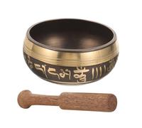 Beaupretty Cuenco Tibetano Varios estilos de Meditación de Cobre para Alivio del Estrés y Calma Mental con Mazo de Madera Cuencos de Sonido Varios estilos para Yoga y Relajación