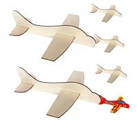 Beaupretty de de Madera para Niños 6 Piezas Juguete de Pintura Manualidades de Bricolaje de Cumpleaños Aviones para Hacer Tú Mismo