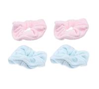 Beaupretty De Gomas De Pelo Absorbentes De Microfibra Para Secado Rápido Coleteros De Pelo Húmedo Accesorios Para Cabello En Colores 2 Rosas y 2 Azules