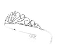 Beaupretty de Novia con Tiara con Cristales de para Boda Accesorio Plateado para Fiestas y Celebraciones