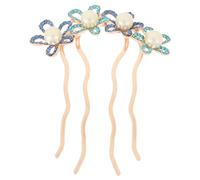 Beaupretty de Perlas con y Diseño Floral Horquilla de Aleación Resistente para Boda Tocado Nupcial Azul Accesorio Elegante para Damas y Novias