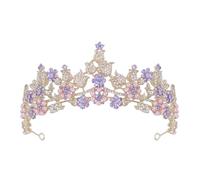 Beaupretty De Quinceañera Tiara De Boda De Cristal De Princesa De Reina Tiaras De Boda Coronas Para Mujeres Púrpura