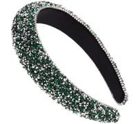 Beaupretty diadema con strass y ala ancha diadema de lentejuelas diadema de perlas diadema nupcial tiara decoración decoracion para bodas venda suministros de para niñas pedrería Green