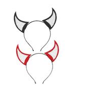 Beaupretty Diadema Cuernos de Tejido para Halloween, Ligera y Decorativa, 2 Piezas para Fiestas Temáticas Mascarada