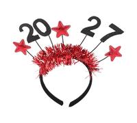 Beaupretty Diadema de Año con Estrellas Rojas para Fiesta Accesorio Decorativo Brillante y Flexible para Celebraciones y Eventos Festivos