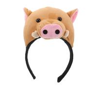 Beaupretty Diadema de cerdito diadema marrón con orejas de animales diademas de animales de granja favores de fiesta de cerdo diademas de disfraces paño Light Brown
