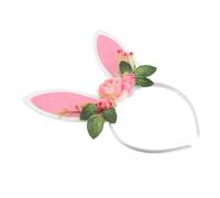 Beaupretty Diadema de Conejo de Pascua con Flores Simuladas Accesorio para Fiesta para Cosplay y Diseño Creativo y Chic Diadema Ligeramente para Maquillaje y Decoración