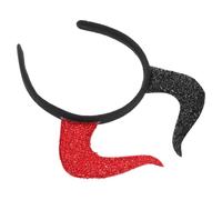 Beaupretty Diadema de Fiesta de Halloween Cuernos de Demonio en Tejido Negro y Rojo, Ligera y Cómoda para Fiestas y Eventos Temáticos