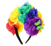Beaupretty Diadema De Flores Mexicanas Colorida Para Mujer 1 Unidad Tamaño Único Diseño Floral Realista Flexible Para Fiestas Mexicanas y Halloween