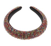 Beaupretty Diadema de Joyería Barroca Boho Diadema de Diamantes de Imitación Acolchada Diadema Ancha Aro de Pelo para Mujer