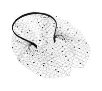 Beaupretty Diadema de malla con strass Sombrero de fiesta de boda velo para novia Central de pelo de sombrero de fiesta diadema de velo velos para novias novio Diamante Black