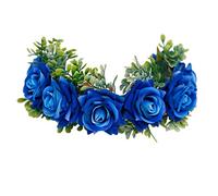 Beaupretty Diadema De Novia rosa flor diadema floral festival de la diadema de de para ni?as novias (azul) De Novia
