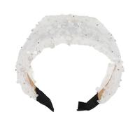 Beaupretty Diadema De Perlas y Lentejuelas Blanca Banda Cabello Acolchada De Moda Para Bodas y Fiestas De Graduación Accesorio Para Mujer