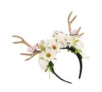 Beaupretty Diadema De Reno Astas y Flores Tocado De De Ciervo Para Disfraz De Mujer Fiesta Navideña y Cosplay
