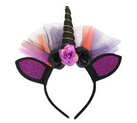Beaupretty Diadema de Unicornio Cuernos para Fiesta de Halloween, Cómoda y Fácil de Poner, Hecha de Gasa y Esponja Eventos Diarios y Celebraciones