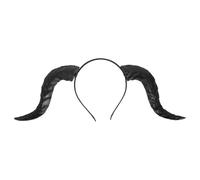 Beaupretty Diadema Desmontable de Cuerno de Toro Negro para Cosplay con Banda Elástica Ligera, Accesorios Cabello en Fiestas y Festivales de Halloween