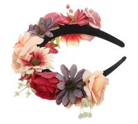 Beaupretty Diadema Estilo Bosque Guirnalda De Flores Artificiales Bandas De Tela Cabello Adornos Para Mujeres Tocado Para Fiestas Viajes y Festivales Diadema De Moda Linda