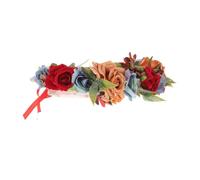 Beaupretty Diadema Floral De Rosas Simulación De Flores Arcoíris Para Mujer Tocado Para Fiestas De Té Colorido Manual