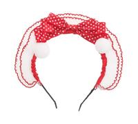 Beaupretty Diadema Lazo de Lunares Accesorio Decorativo Cabello Estilo Retro para Fiestas Cosplay y Uso Diario Material Satinado Bordados de Encaje para Mujeres y Niñas