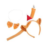 Beaupretty Diadema Navideña De Gato De Peluche Gorro Pajarita y Rabo Accesorios Navideños Cabello Orejas De Gato Fiestas Navideñas y Cosplay