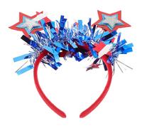 Beaupretty Diadema Patriótica 4 de Julio Estrellas, Tocado Ligero para Fiesta y Desfile del Día Independencia, Accesorio Cabello de Celebración Nacional