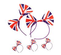 Beaupretty Diademas Cabello Lazo Grande Bandera Reino Unido 5 Piezas Talla Única Accesorios Patrióticos Para Fiestas y Festivales Adultos y Niños