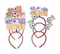Beaupretty Diademas de Fútbol Ajustables para Fiesta, 6 Piezas Diseño de Círculo, Letras Amarillas y Fuegos, Accesorios Deportivos para Animar Eventos y Celebraciones de Fútbol
