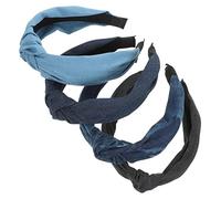 Beaupretty Diademas de Mezclilla Anudadas para Mujer y Adolescente, Set de 4 Unidades, Tamaño Pequeño, Accesorios de Otoño, Moda Casual, Uso Diario y Reuniones Sociales