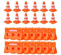 Beaupretty Educativo de Señalización Vial para Mini Conos y Vallas de Plástico Naranja para Desarrollo Cognitivo y Enseñanza de Seguridad Vial