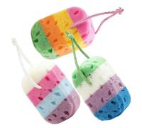 Beaupretty Esponjas de Baño Corporales Exfoliantes de Panal 3 Piezas Multicolor para Ducha, Esponja Espumosa y Reutilizable para Limpieza Diaria y Cuidado Personal
