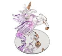 Beaupretty Estatua de Unicornio de Cristal Diseño Elegante y Detallado con Alas Escultura Ornamental para Hogar para Interiores