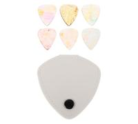 Beaupretty Estuche para Púas de Guitarra Color Claro de Cuero Sintético con 3 Púas Transparentes de Grosor Mixto para Guitarra Acústica, Eléctrica, Accesorio Portátil para Músicos