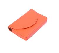 Beaupretty Estuche Portátil de PU Naranja para Tarjetas de Negocio Organizador de Tarjetas Funda Práctica y Elegante