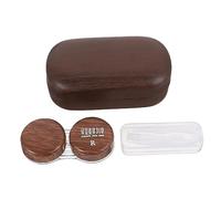 Beaupretty Estuche Portátil para Lentes de Contacto Contenedor a Prueba de Fugas Organizador de Lentes de Viaje Diseño de Cuero Vintage para Uso Diario y para Miopes