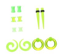 Beaupretty Expansores De Orejas Acrílicos 6mm Verdes, Juego De 12 Piezas, Dilatadores De Cono Ligeros y Flexibles para Piercing Auricular, Joyas para Perforar Orejas, Uso Cómodo y Saludable