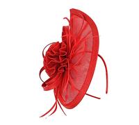 Beaupretty Fascinador de Malla Rojo para Mujer Pequeño Sombrero para Boda y Fiesta Diadema Ligera y Llamativa para Cócteles y Celebraciones