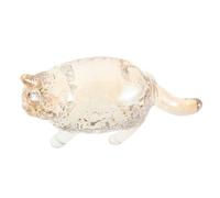 Beaupretty Figura Decorativa Adorno Doméstico de Gato Gordo de Cristal Estilo Caricatura para Salón y Escritorio de Mascota